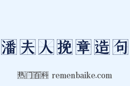 潘夫人挽章造句是什么意思的图片